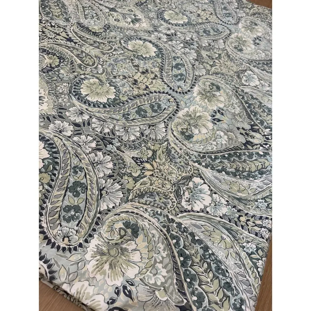 Pottery Barn Jordana Blue Green Paisley Queen Duvet Cover